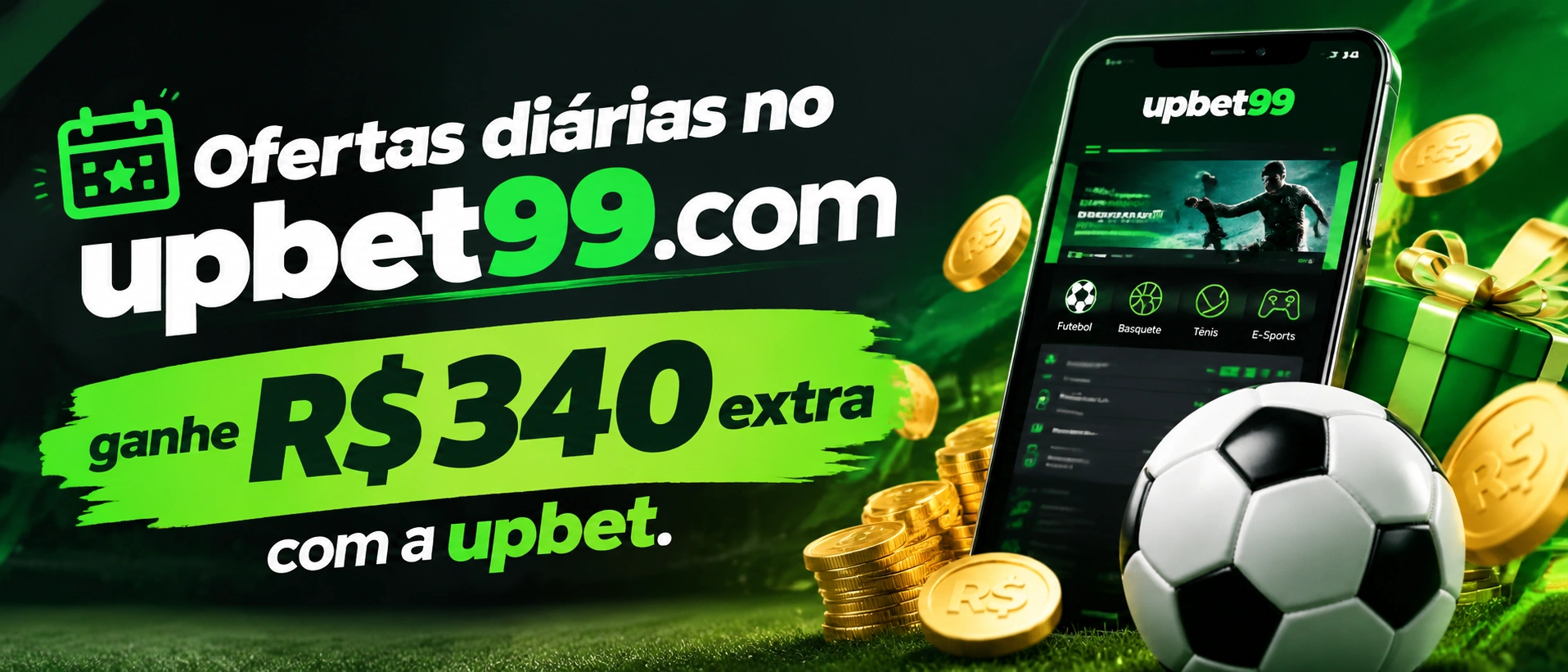 Tela promocional da upbet com foco em recompensas, cashback e benefícios de campanha
